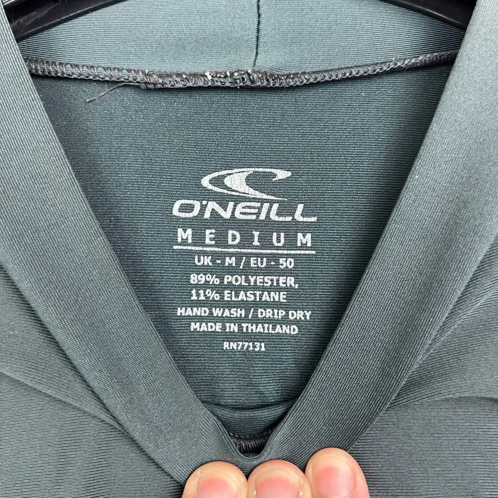 ONeill Rash Guard Shirt Men Medium Gray Short Sleeve Swim Surf Top M